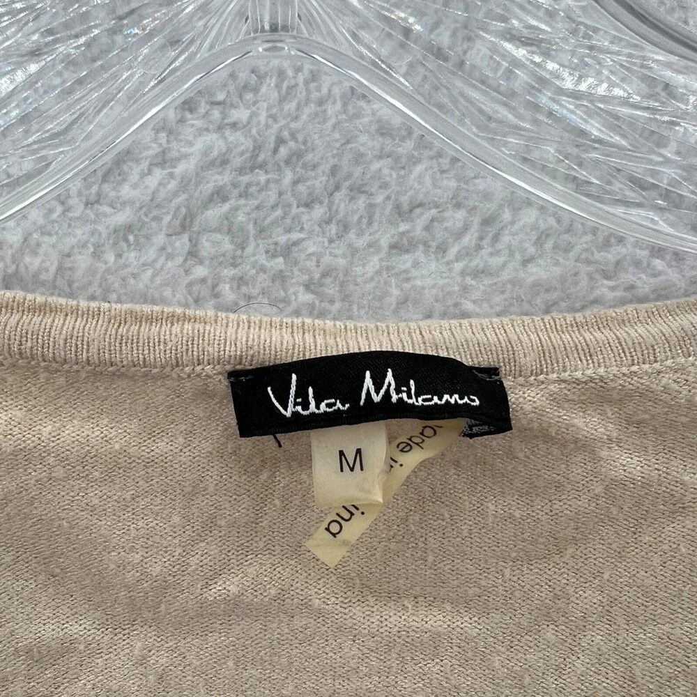 Womens Cardigan Sweater Medium Vila Milano Top‎ Long Sleeve Tight Knit Button Up